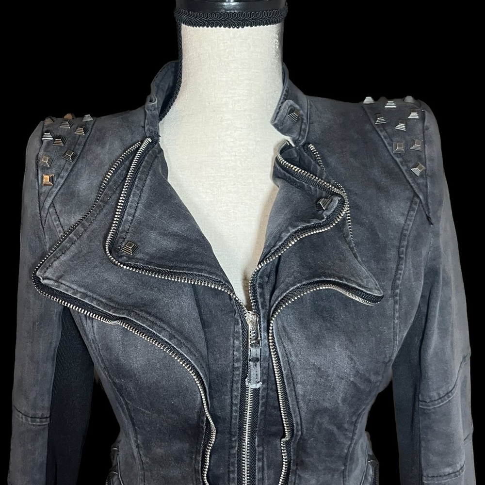 Studded Black Women's Jacket - Picture 4 of 16